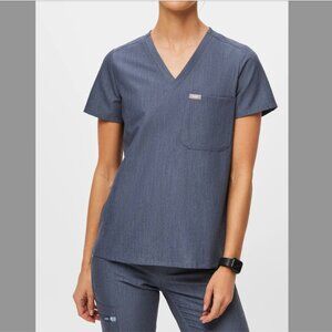 FIGs Heather Denim Jogger Scrub Set - XS Caterina Top and SP Zamora Jogger Pants